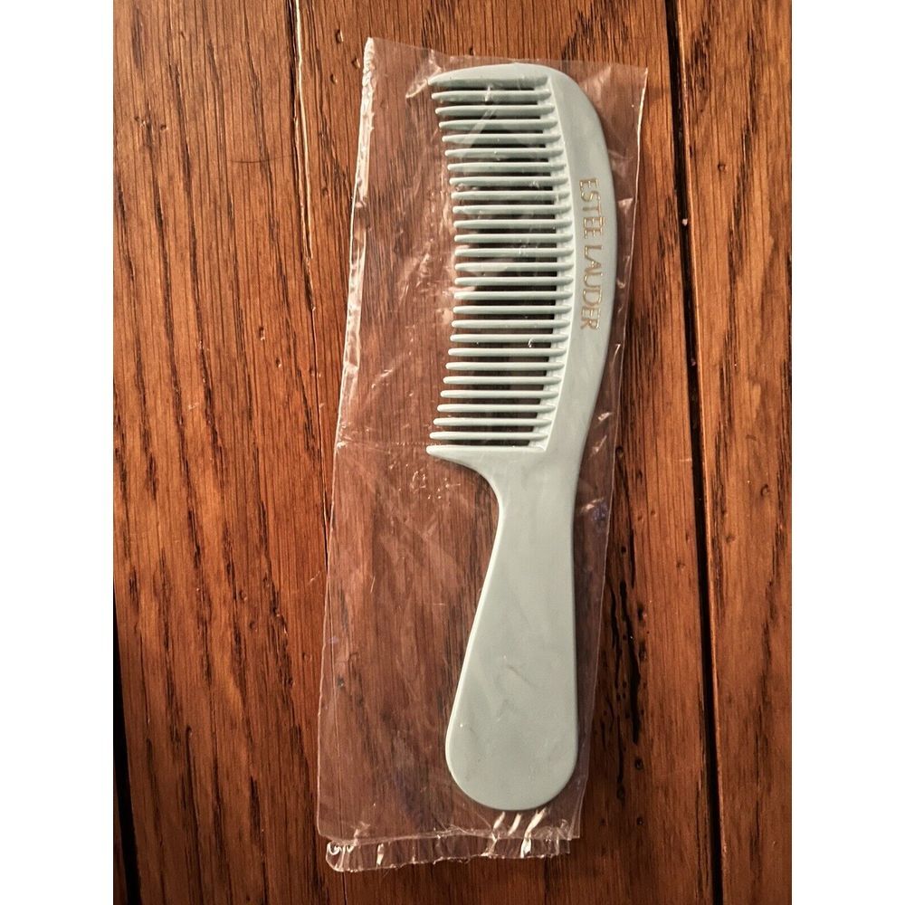 Vintage Estee Lauder Blue Green Hair Comb 6.5" Travel Curved Retro